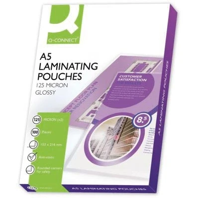 Afbeelding van Q CONNECT lamineeretui A5 2x 125 micron 100 stuks lamineerhoes