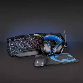 Afbeelding van Gaming set Nedis (RGB muis, RGB toetsenbord, Muismat, Headset, Blauw/zwart)