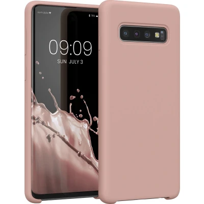 Afbeelding van kwmobile telefoonhoesje geschikt voor Samsung Galaxy S10 Hoesje met siliconen coating Smartphone case in licht oudroze