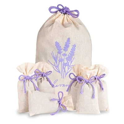 Afbeelding van Lalavanda ® 6 x lavendelzakjes met gedroogde lavendelbloemen, perfecte mottenbescherming voor kledingkast of als lavendel geurzakjes om te ontspannen en slapen, 17 g