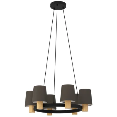 Afbeelding van EGLO Edale Hanglamp E27 Ã ̃ 70 cm Zwart/Bruin/Cappuccino