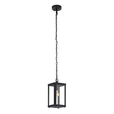 Afbeelding van EGLO Plafondlamp voor buiten ALAMONTE 1 zwart / l15 x h128,5 b15 cm spatwaterdicht rustiek