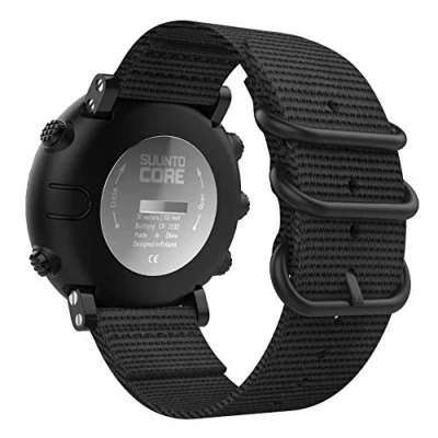 Afbeelding van MoKo Band Compatible with Suunto Core, Fine Woven Nylon Adjustable Replacement Wriststrap Double Buckle Ring for Core Smart Watch Black