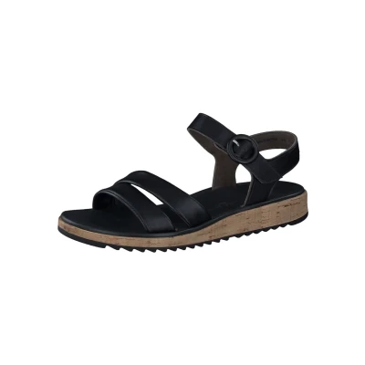 Afbeelding van Paul Green 6112025 Sandalen met sleehak, Dames, Maat: 39, Schwarz Leer