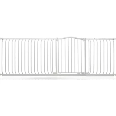 Afbeelding van Safetots Klemhekje met Gebogen Bovenkant, Klembevestging Tussen 216cm 225cm, Mat Wit, Geschikt voor Baby&#039;s en Peuters, Veiligheidshekje Trap Deur, Eenvoudig Geïnstalleerd