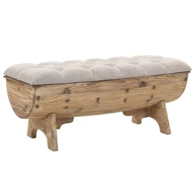 Afbeelding van Opslagbank 103x51x44 cm massief hout en stof