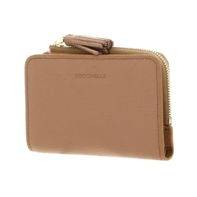 Afbeelding van COCCINELLE Leren Portemonnee Tassel Wallet Skin Lichtbruin