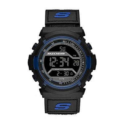 Afbeelding van Skechers Horloge voor heren, Digitaal uurwerk met siliconen, polyurethaan, lederen of roestvrij stalen band,Grafiet en blauw,53MM