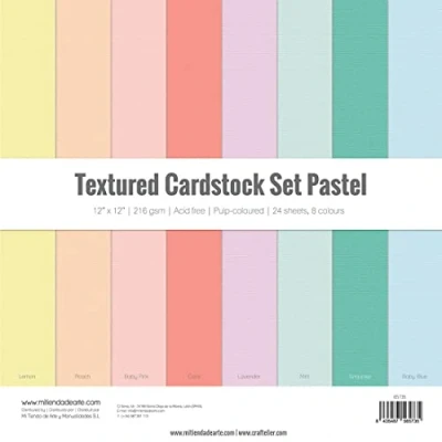Afbeelding van Craftelier Cardstock Set van 24 dubbelzijdige dozen voor kaartenwaren, scrapbooking en knutselwerk, gewicht 216 g, afmetingen 30,5 x cm
