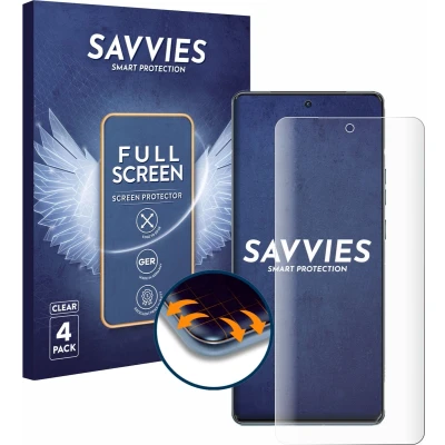 Afbeelding van Savvies Screenprotector voor Motorola Edge 40 Pro Folie Beschermfolie transparant volledig dekking (4 Stuks)