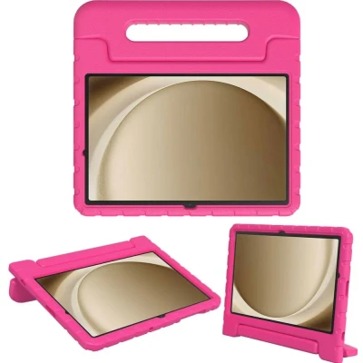 Afbeelding van Samsung Galaxy Tab A9 Plus Hoes: Accezz Kidsproof Backcover met handvat b2b Shockproof/Valbescherming Softcase,Backcover Roze Siliconen En TPU