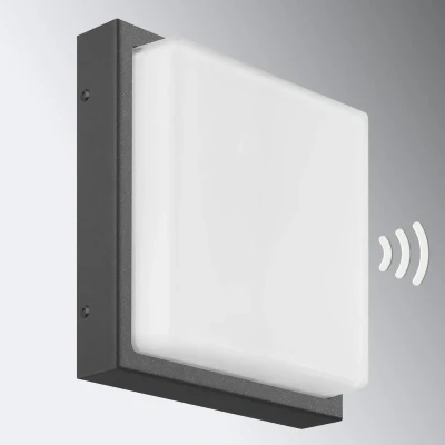 Afbeelding van LCD Wandlamp Ernest E27 met bewegingsmelder grafiet