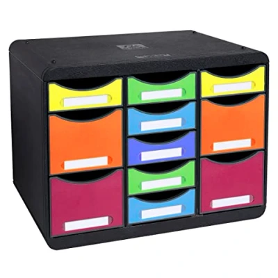 Afbeelding van Exacompta, Opslag van documenten, Ladebox STORE BOX MULTI 313798D 11 lades regenboog