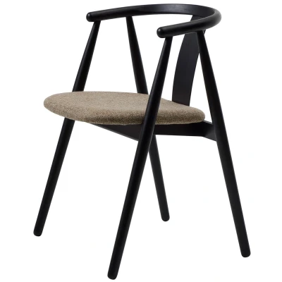 Afbeelding van Nordic Home Melita armstoel Stof zwart/beige