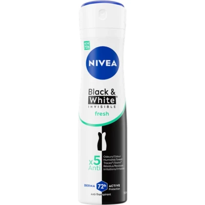 Afbeelding van 3x Nivea Deodorant Spray Invisible Fresh For Black&amp;White 150 ml