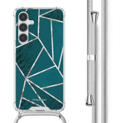 Afbeelding van Samsung Galaxy S24 Plus Hoesje Kunststof iMoshion Softcase/Koordhoesje/Backcover Petrol Green Graphic Telefoonhoesje