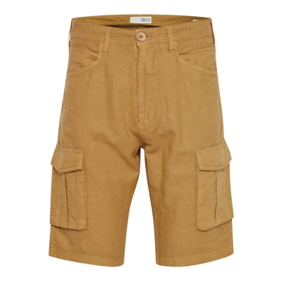Afbeelding van Solid Sdpovl Cargo Linen Shorts, Heren, Maat: Medium, Dull gold