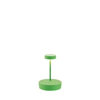 Afbeelding van Zafferano, Swap Mini Lamp, Oplaadbare Draadloze Tafellamp met Aanraakbediening, Geschikt voor Binnen en Buiten, Dimmer, 2700 K, Hoogte 14.8 cm, Appelgroene Kleur