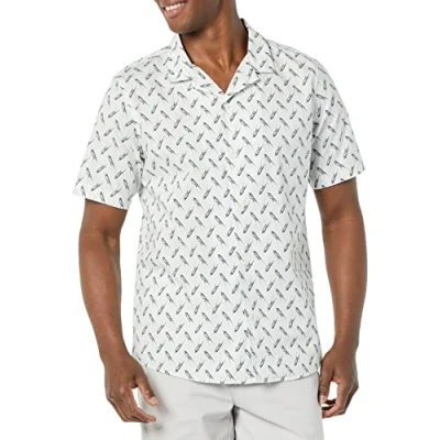 Afbeelding van Amazon Essentials Heren standaard fit vakantie shirt, lichtblauw vogel print, L