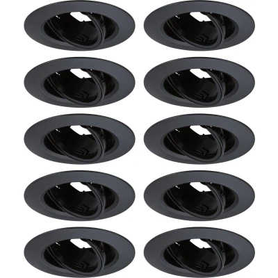 Afbeelding van Paulmann 92117 Inbouwlamp Set van 10 stuks GU10 Zwart