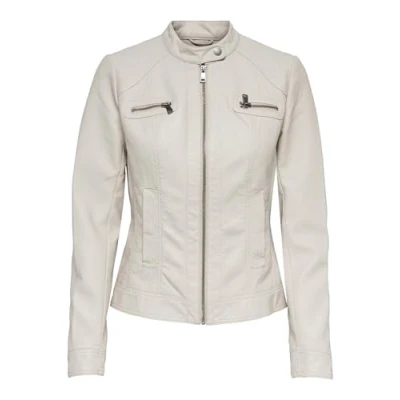Afbeelding van ONLY Dames Onlbandit Faux Leather Biker OTW Noos, moonstruck, numeric_38