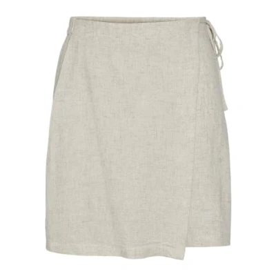 Afbeelding van Pieces Rok Pcpia Mw Mini Skirt Wvn Noos 17151891 Birch/melange Dames Maat M