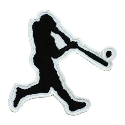 Afbeelding van honkbal speler patch, geborduurd opstrijkbare patch badge voor kleding etc. 7x7cm