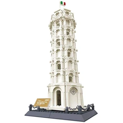 Afbeelding van Wange Pisa toren architectonisch model voor montage met bouwstenen