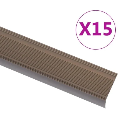 Afbeelding van Trapneuzen L vormig 15 st 100 cm aluminium bruin