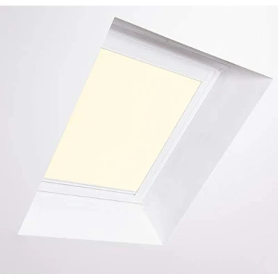 Afbeelding van Bloc dakraam jaloezie S6A voor Dakstra dakramen, crème verduistering wit aluminium frame