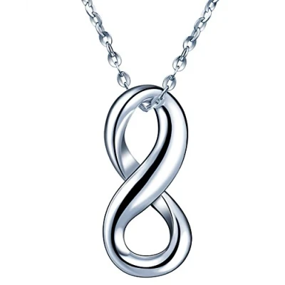 Afbeelding van Unendlich U Simpelweg oneindigheidssymbool cijfers 8 dames meisjes halsketting 925 sterling zilver hanger verstelbare ketting,