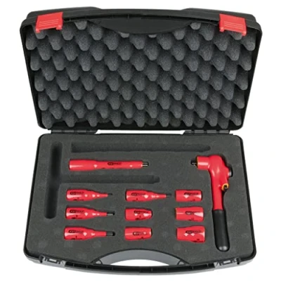 Afbeelding van KS Tools, Dopsleutel + dopmoer, 3/8&quot; doppenset, 11 delen, met geïsoleerd gereedschap
