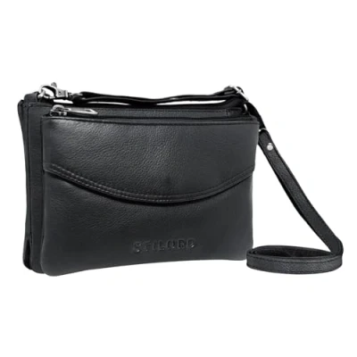 Afbeelding van STILORD &#039;Merle&#039; 3 in 1 Schoudertas Handtas Polstasje Leder Elegante damestas met afneembare schouderband Clutch Echt leer, Kleur:zwart