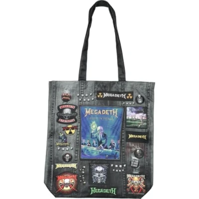 Afbeelding van Megadeth Rocksax Logo Linnen tas meerkleurig Polyester Unisex Band merch, Bands