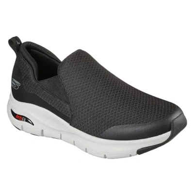 Afbeelding van Skechers Arch Fit Banlin Sneakers voor heren, Zwarte Mesh Witte Synthetische Trim, 43 EU