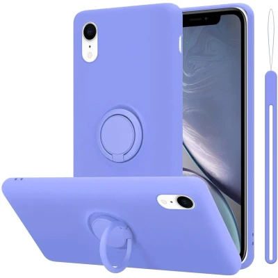 Afbeelding van Cadorabo Hoesje geschikt voor Apple iPhone XR in LIQUID LICHT PAARS Beschermhoes van TPU silicone Case Cover met ring