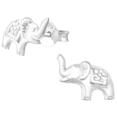 Afbeelding van JoyS Zilveren olifant oorbellen 9 x 8 mm oorknoppen