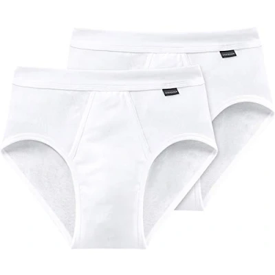 Afbeelding van Schiesser Heren 2 Pack Sportslip met gulp Essential fijn geribbeld, wit, XL