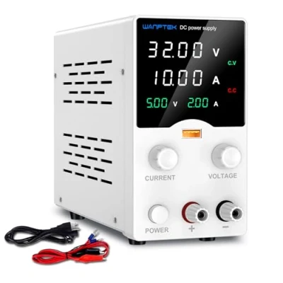 Afbeelding van WANPTEK POWER Laboratoriumvoeding 30V 10A Labvoeding variabel met Encodercontroller, Regelbare Voeding USB Snelle Lading /4 cijferige LED Display
