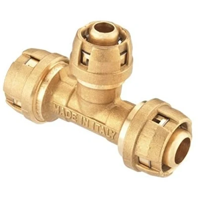 Afbeelding van Composiet buissysteem steekkoppeling T stuk 20 mm, messing