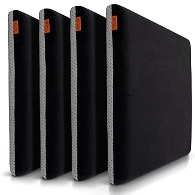 Afbeelding van DYNMC you zitkussen stoelkussens eetkamer 40x40 cm vierkante set van 4 zwart test ZEER GOED middelhard H3 orthopedisch traagschuim stoelkussen