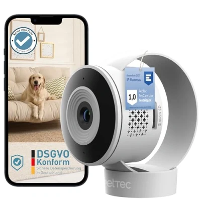 Afbeelding van PetTec Cam Lite, Draadloze Huisdier Bewakingscamera met App, Bewegingssensor, Zoom, Speaker, Mic, Nachtzicht, Full HD WiFi Camera&#039;s voor Huisbeveiliging Honden, Katten, Slaap , Woon Kinderkamer Merk: