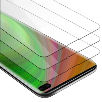 Afbeelding van Cadorabo 3x Screenprotector geschikt voor Samsung Galaxy S10 PLUS in KRISTALHELDER Tempered Display Pantser Film