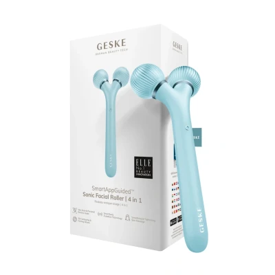 Afbeelding van GESKE SmartAppGuided™ Sonic Facial Roller 4 in 1 Dermaroller Apparaat voor gezicht Dermarol Professionele gezichtsroller Verstevigt en definieert de huid van het