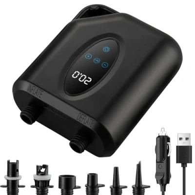 Afbeelding van OBEST Elektrische SUP pomp, 12000 mAh, 20 psi, draadloze hogedruk luchtpomp, tweetraps opblazen/deflatie, automatische uitschakelfunctie, geschikt voor kajaks, matras, watersport
