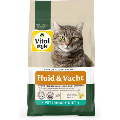 Afbeelding van 2x Vitalstyle Huid&amp;Vacht Kattenvoer 3,5 kg
