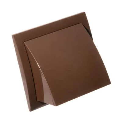 Afbeelding van Gevelrooster met terugslagklep 150x150 mm diameter 100 bruin ND10FVB