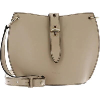 Afbeelding van FURLA Leren Schoudertas Avondtas Unica Mini Crossbody Grano Beige