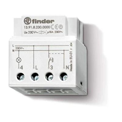 Afbeelding van Finder 13918230000PAS Elektronische stroomstootschakelaar, voor montage in inbouwdozen, 230 VAC, 1 sluiter, 10 A
