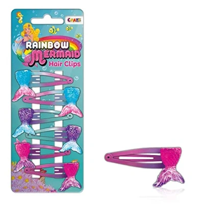 Afbeelding van CRAZE Mermaid 24218 haarclips, 6 x zeemeermin design, haaraccessoires voor kinderen, meisjes, geschenken, kindersieraden